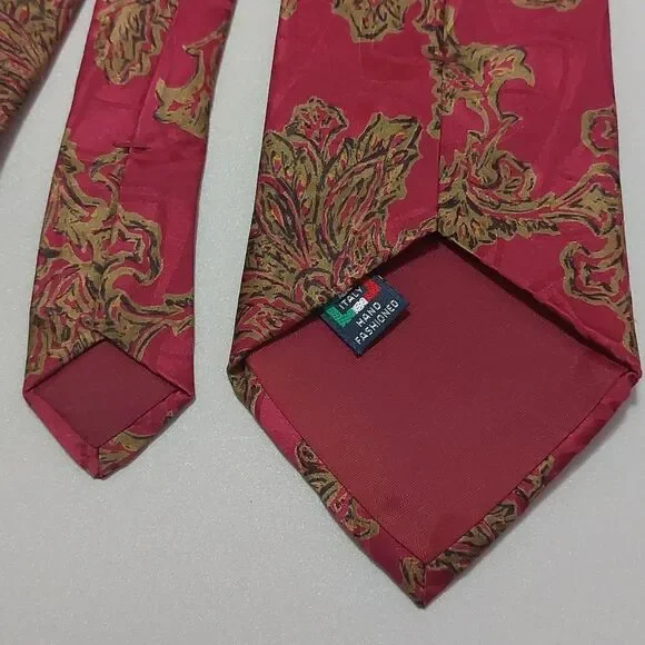 Vintage Valentino Giovanni Paisley Floral 100% Silk Men's Neck Tie Made in USA - Picture 4 of 6